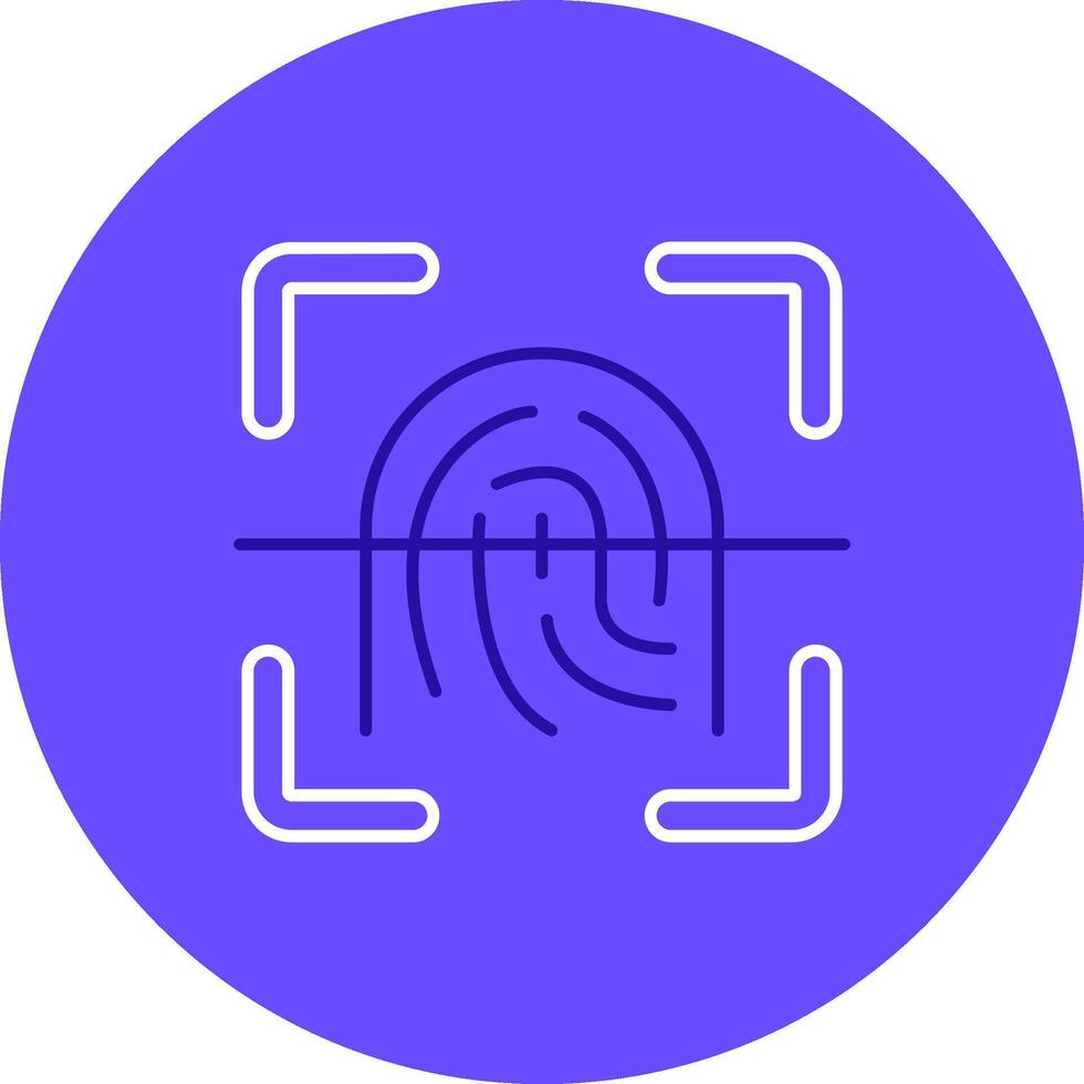 Finger print Duo tune color circle Icon vector