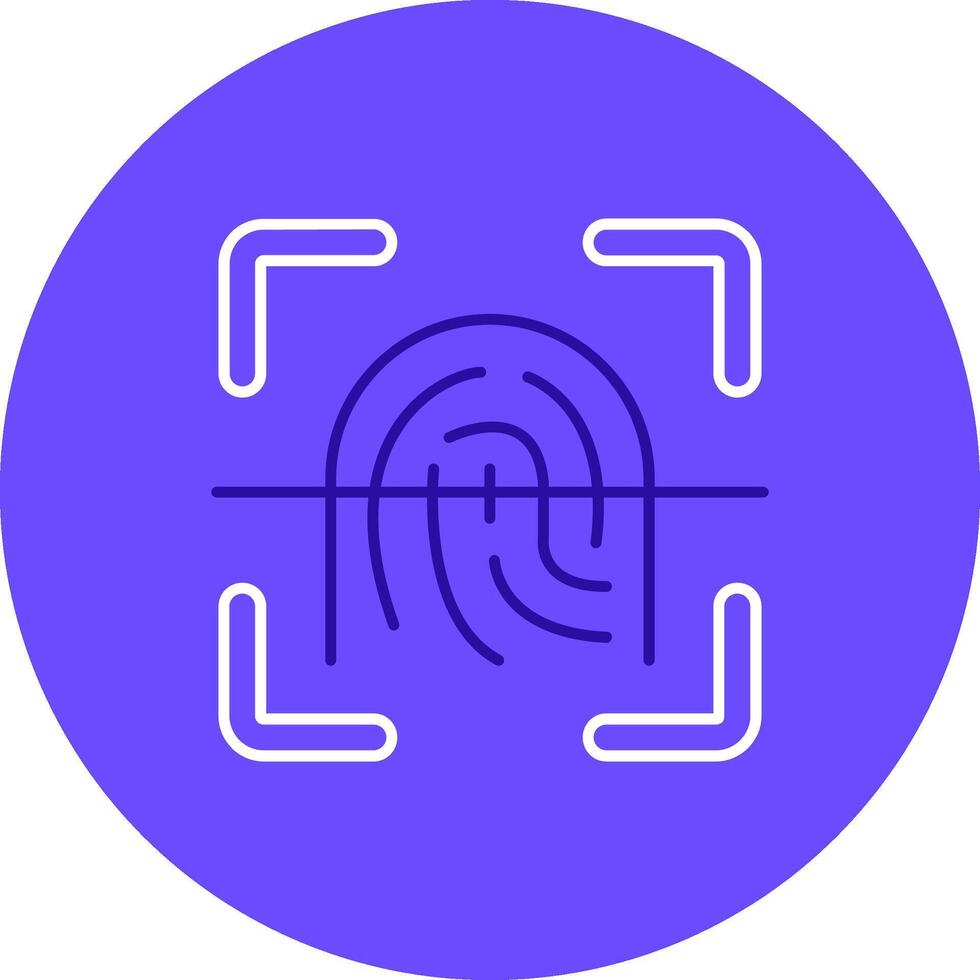 Finger print Duo tune color circle Icon vector