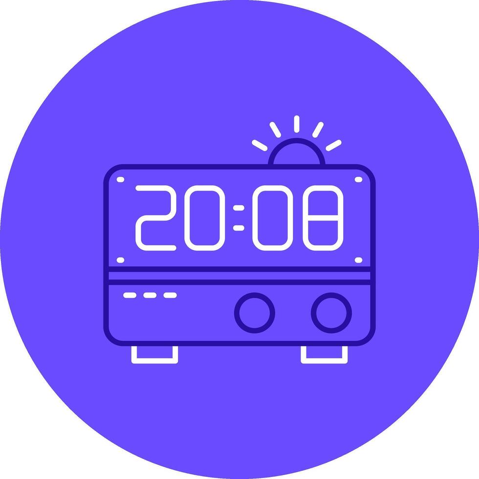 Alarm clock Duo tune color circle Icon vector