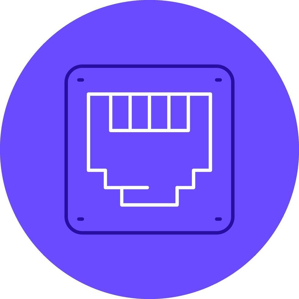 Ethernet Duo tune color circle Icon vector