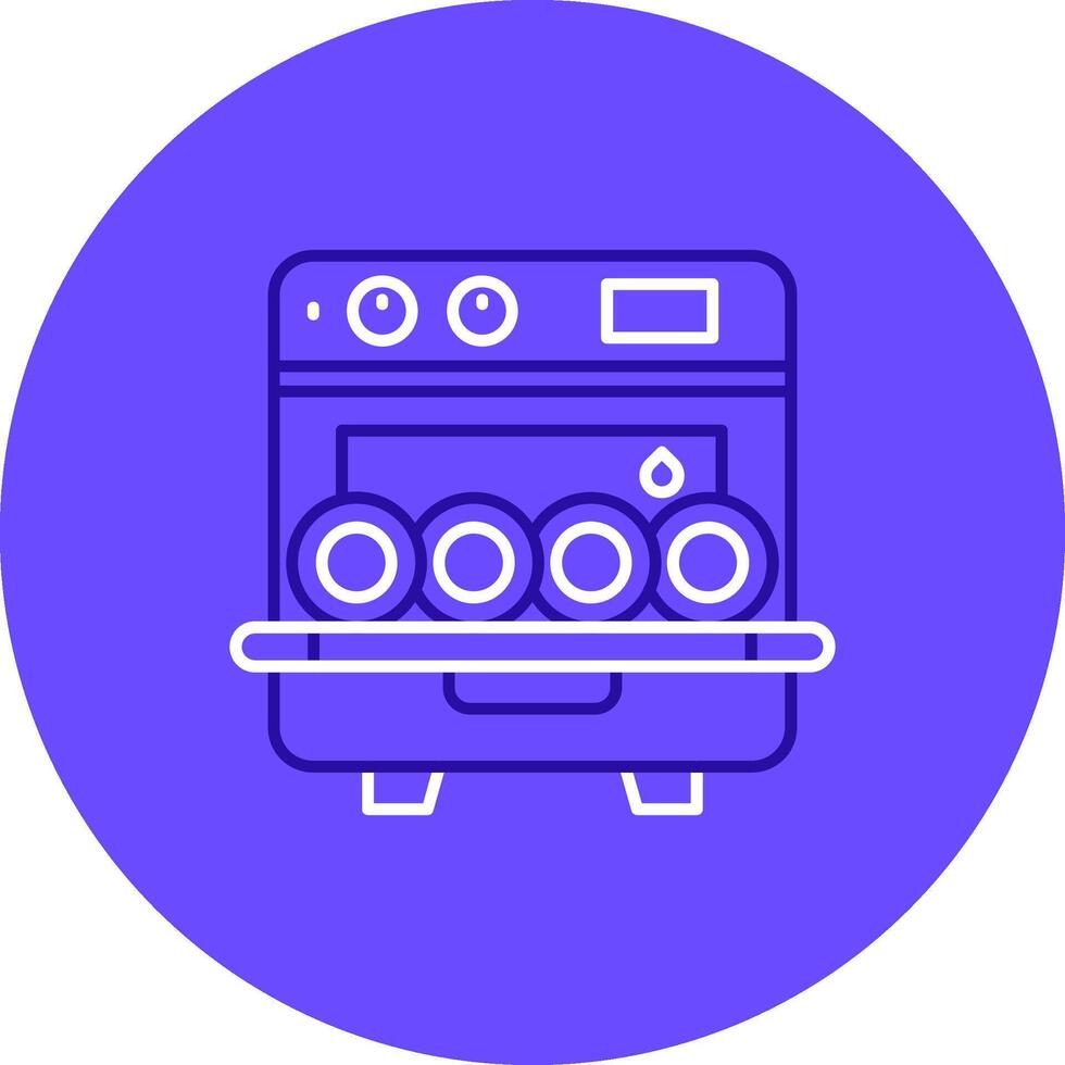 Dishwasher Duo tune color circle Icon vector