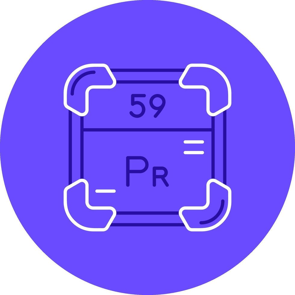 Praseodymium Duo tune color circle Icon vector