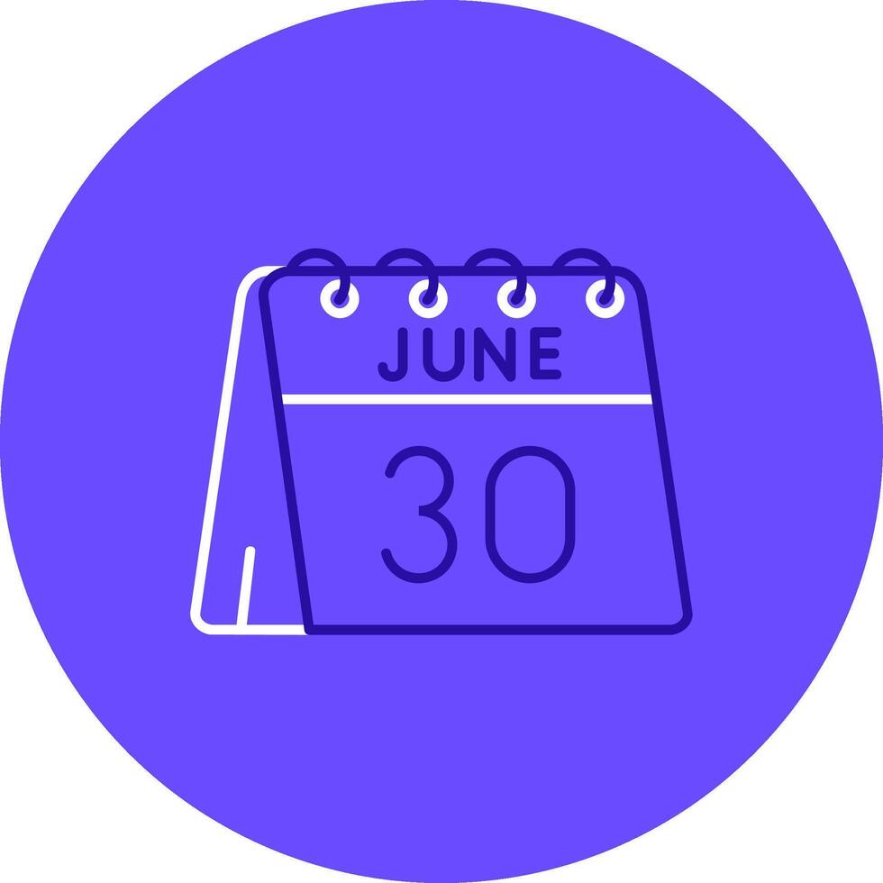 30th of June Duo tune color circle Icon vector