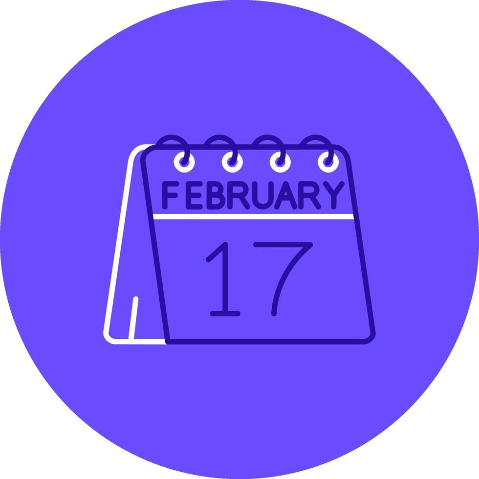 17 de febrero dúo melodía color circulo icono vector