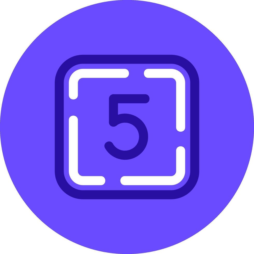 Five Duo tune color circle Icon vector