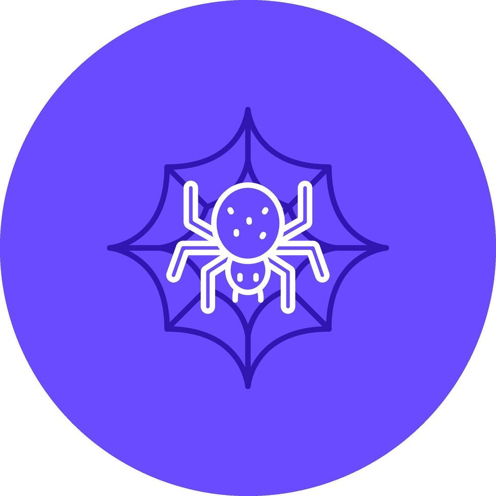 Spider web Duo tune color circle Icon vector