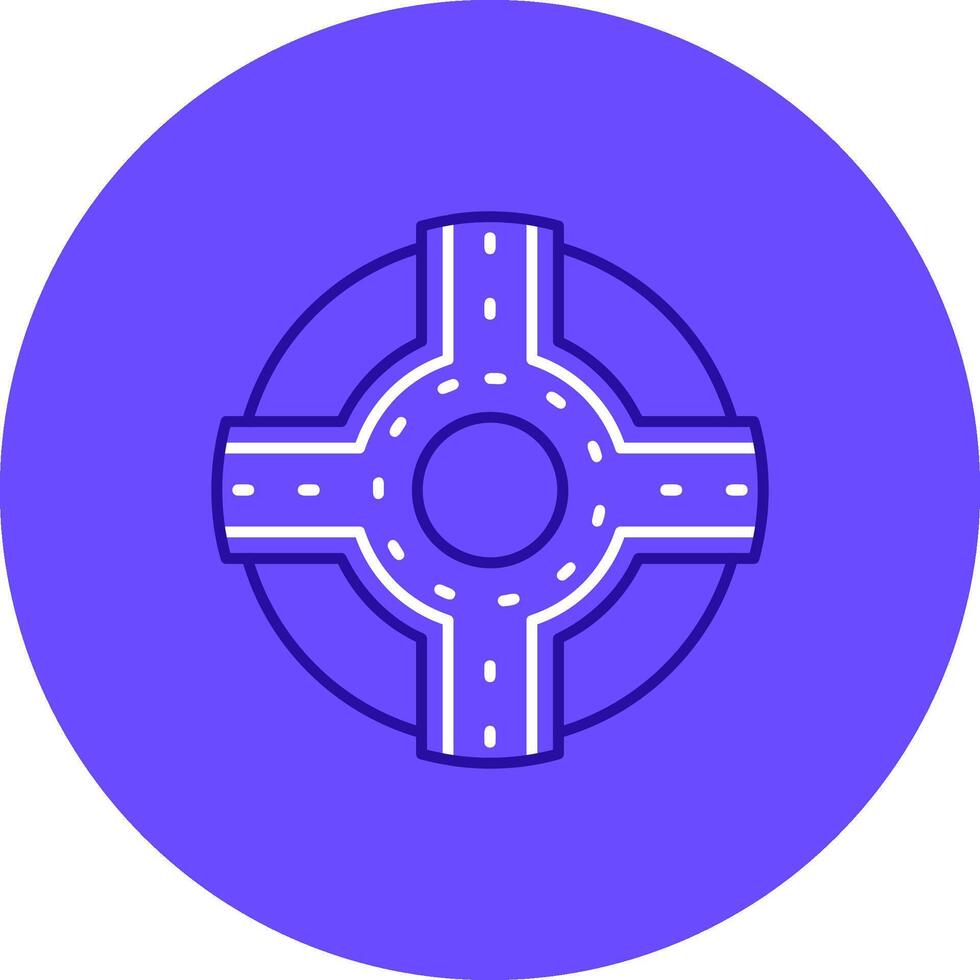 Roundabout Duo tune color circle Icon vector
