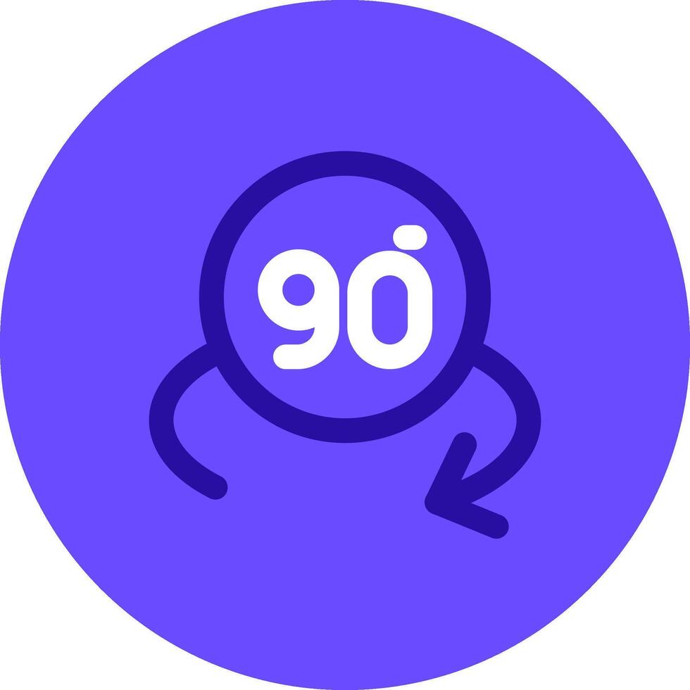 Rotate angle 90 Duo tune color circle Icon vector