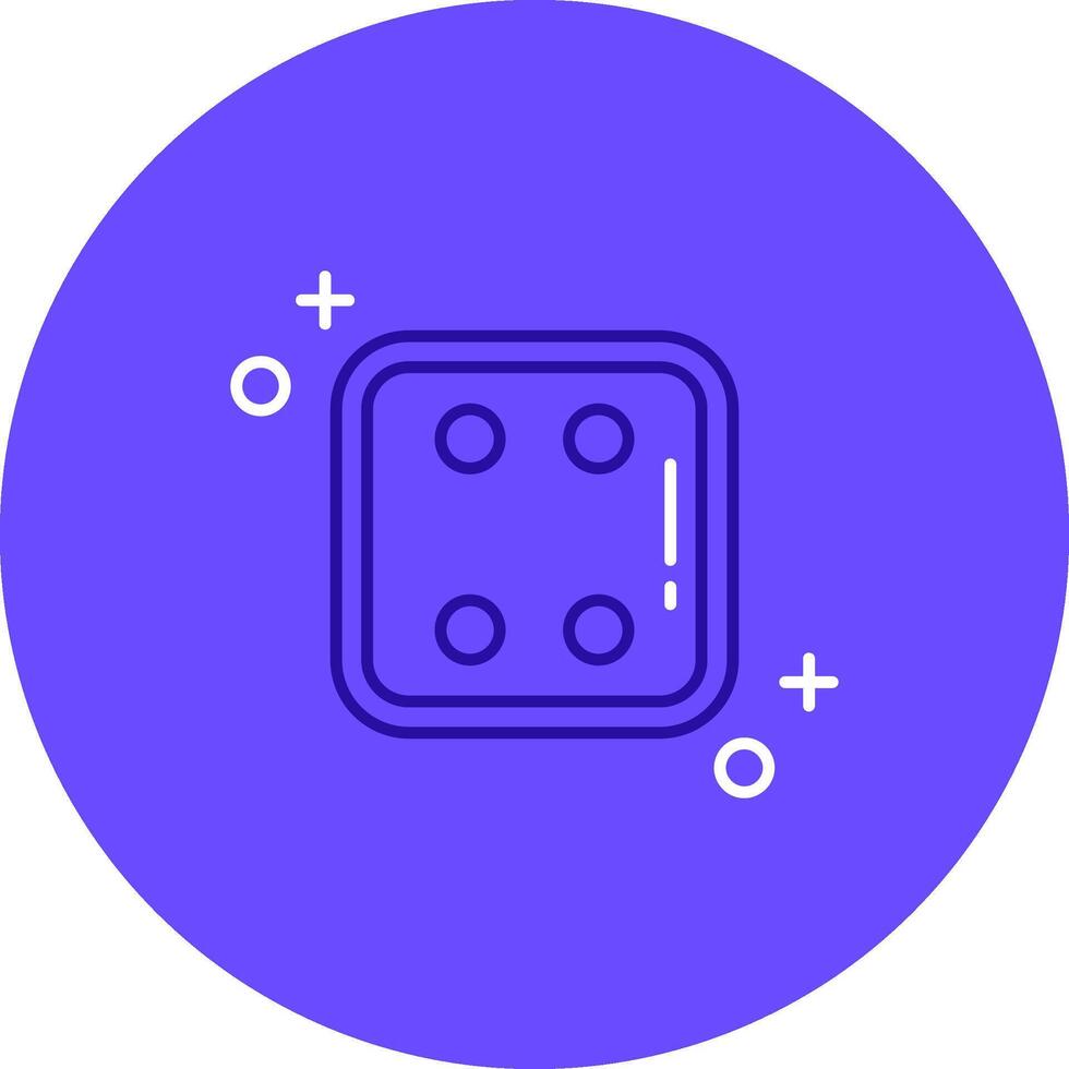 Dice four Duo tune color circle Icon vector