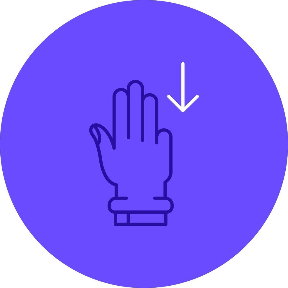 Three Fingers Down Duo tune color circle Icon vector