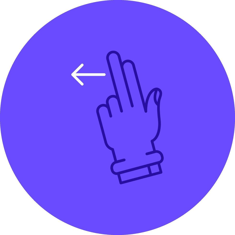 Two Fingers Left Duo tune color circle Icon vector