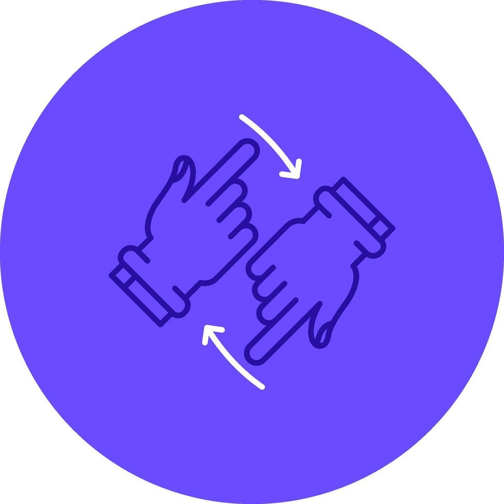 Rotate Two Hands Duo tune color circle Icon vector