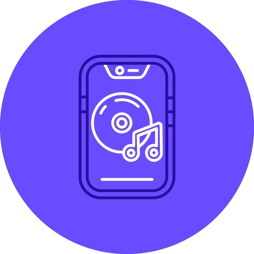 Music player Duo tune color circle Icon vector
