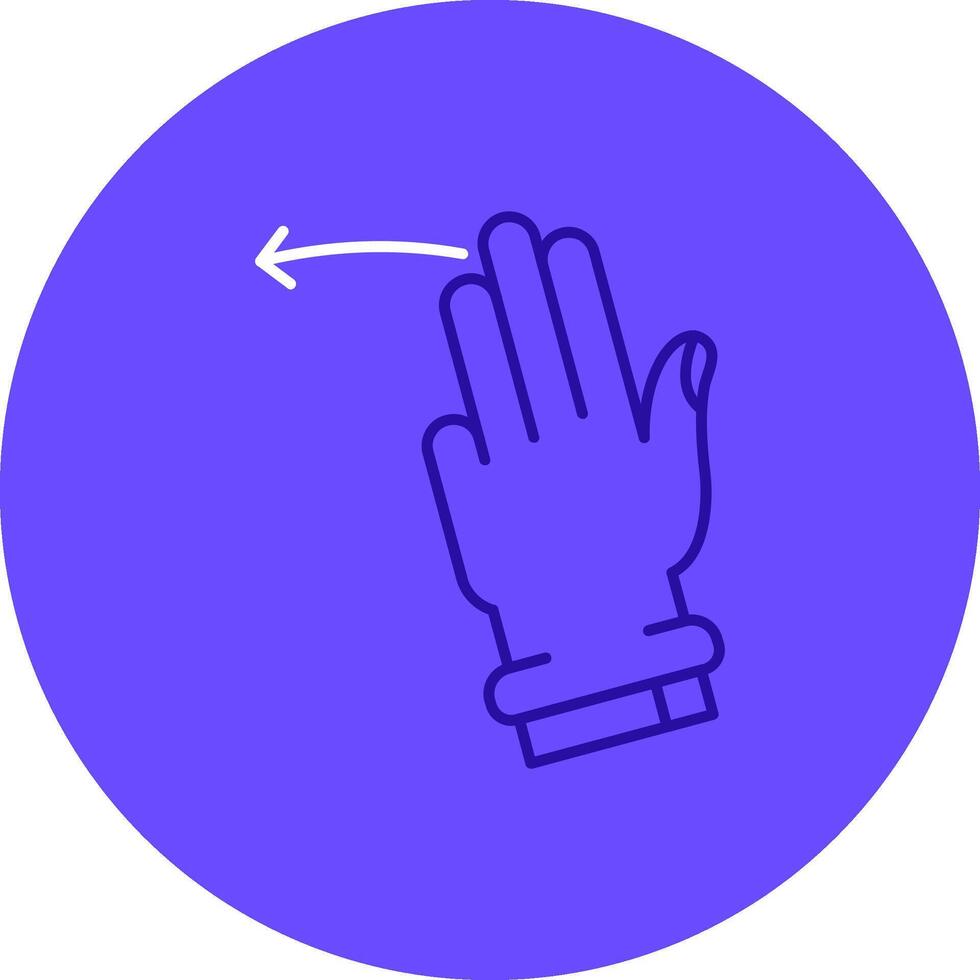 Three Fingers Left Duo tune color circle Icon vector