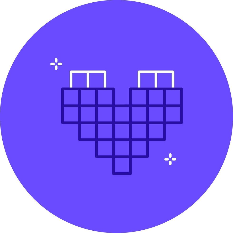 Pixels Duo tune color circle Icon vector