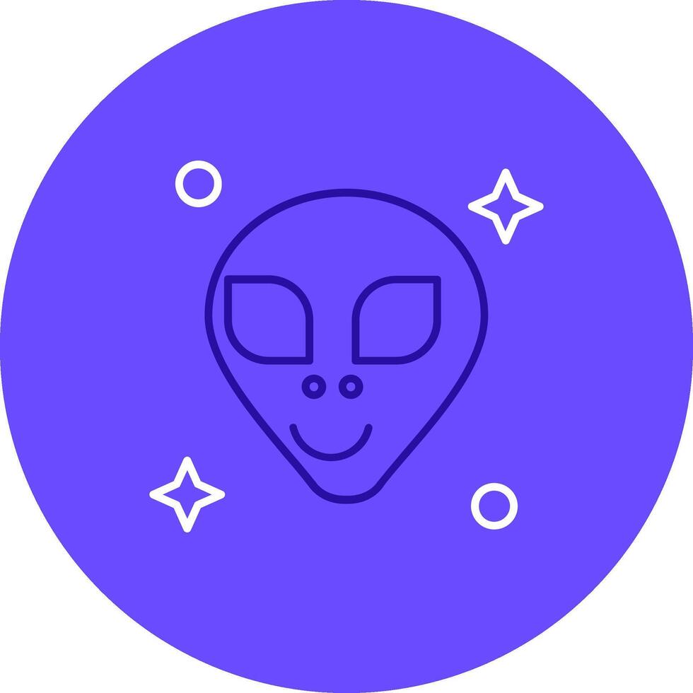 Alien Duo tune color circle Icon vector