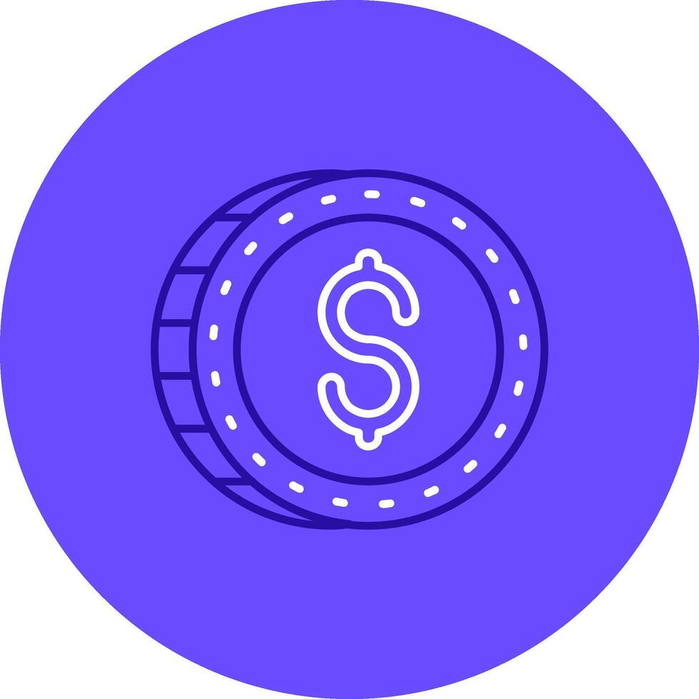 Dollar Duo tune color circle Icon vector