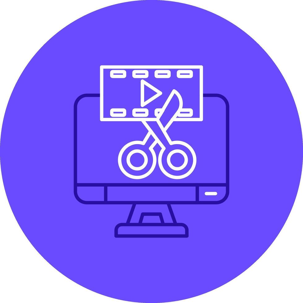 Video editor Duo tune color circle Icon vector