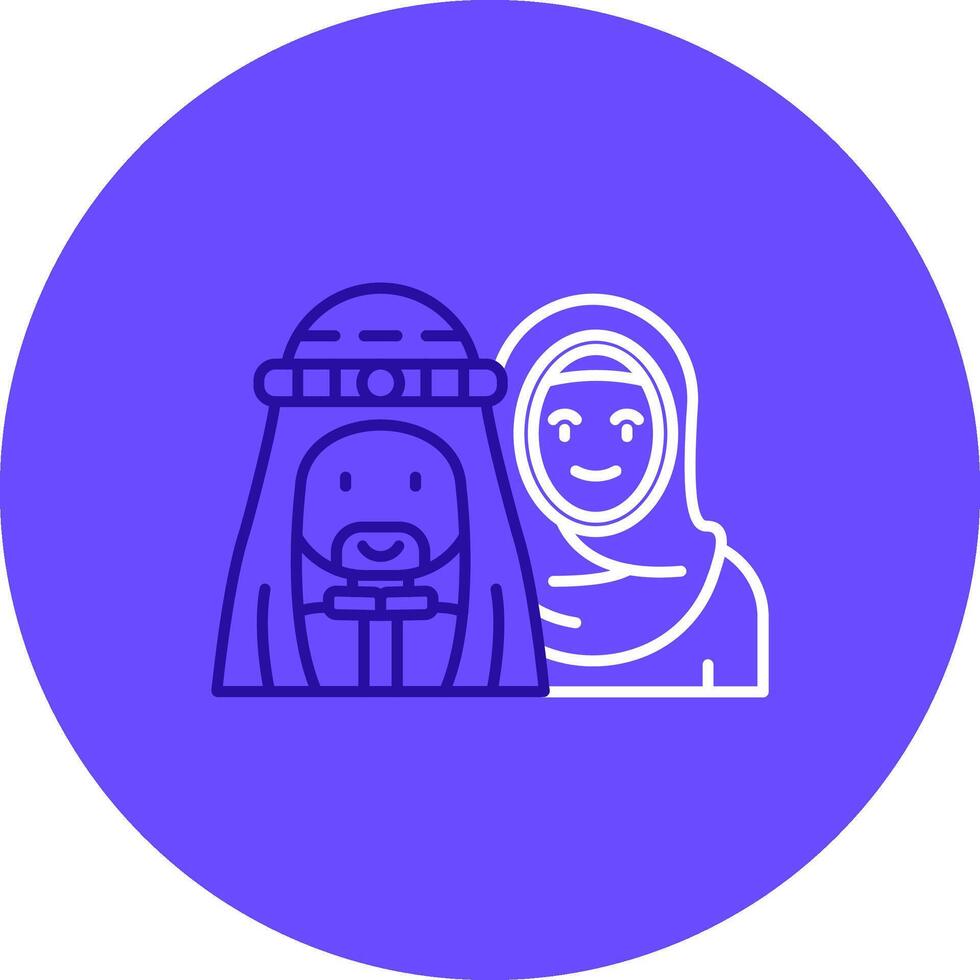 Muslim Duo tune color circle Icon vector