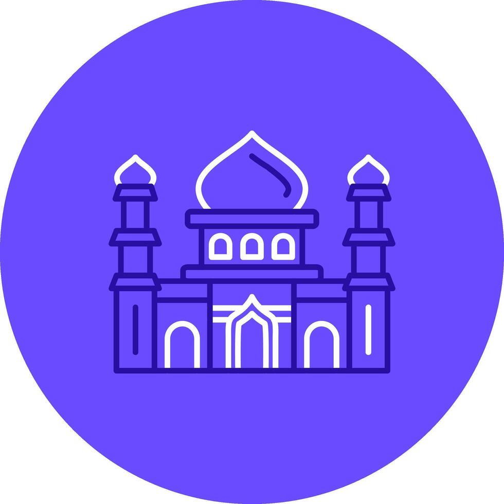 mezquita dúo melodía color circulo icono vector