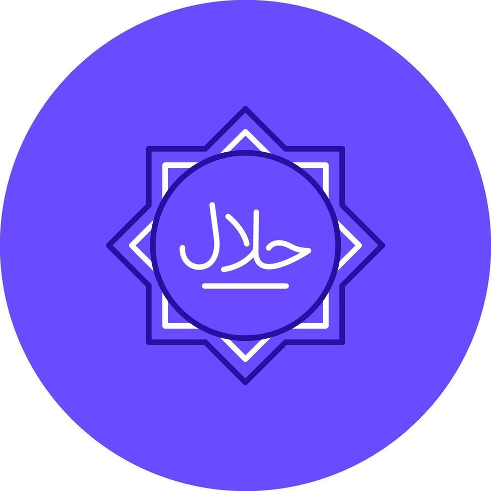 Halal Duo tune color circle Icon vector
