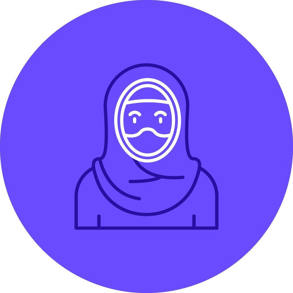 musulmán dúo melodía color circulo icono vector