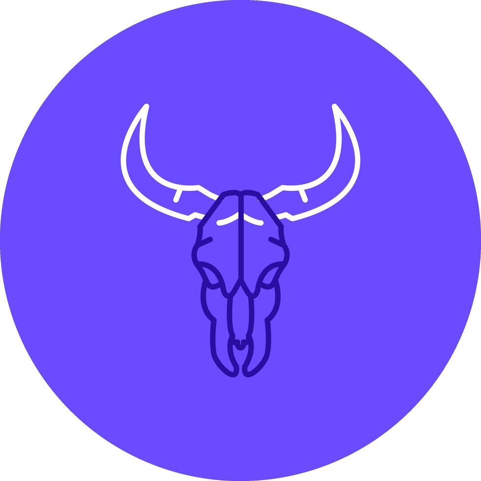 Bull skull Duo tune color circle Icon vector