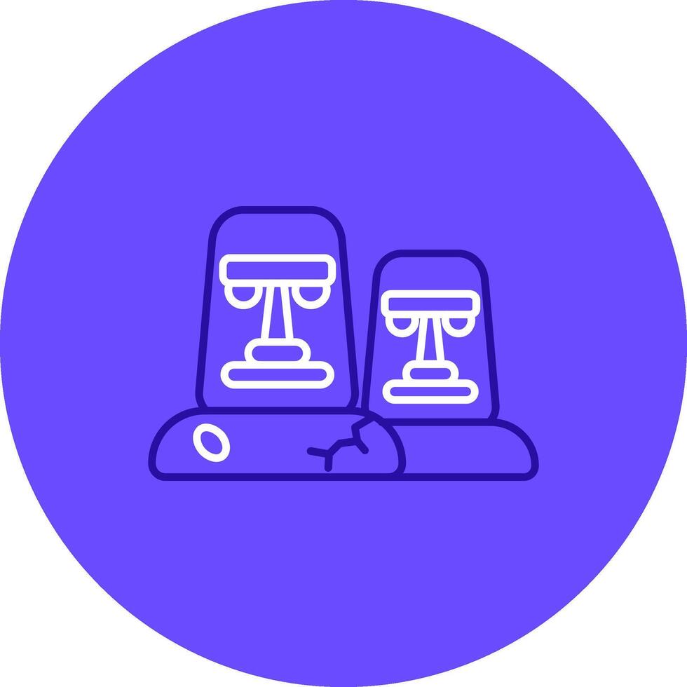 Moai Duo tune color circle Icon vector