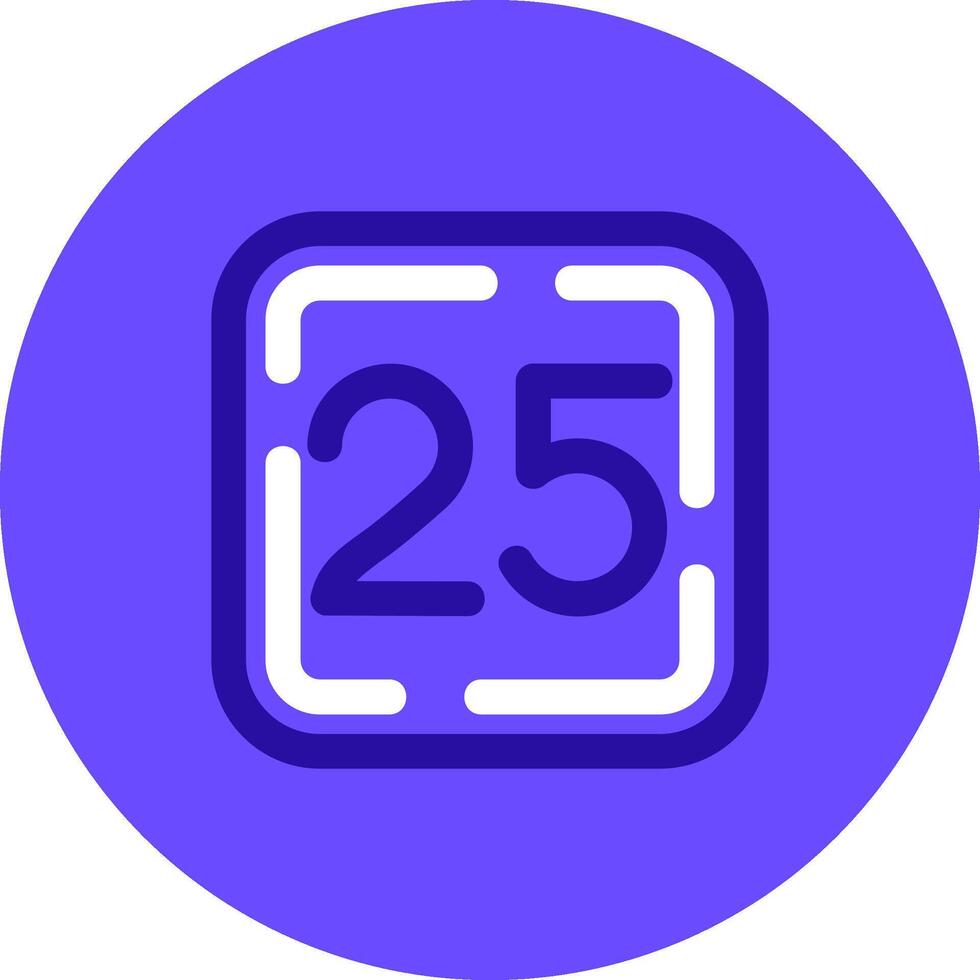 Twenty Five Duo tune color circle Icon vector