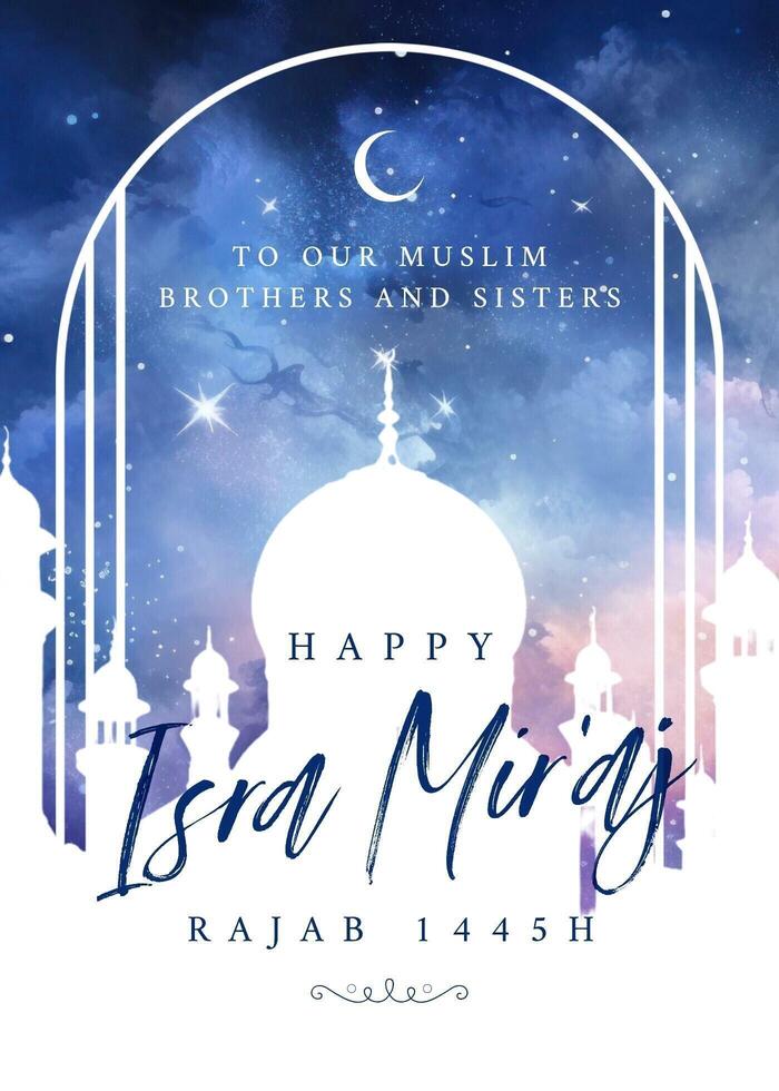 Happy Isra Mir'aj Greeting Card template