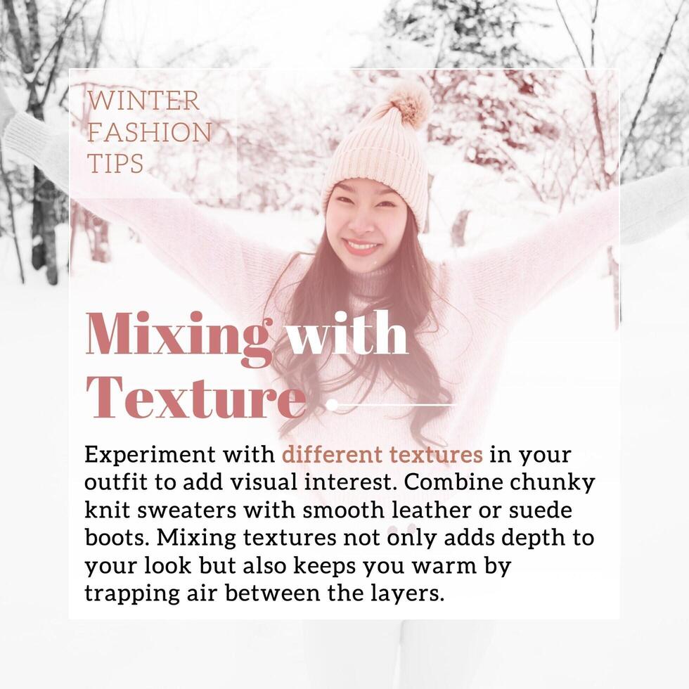 Winter Fashion Tips Set for Instagram Post template