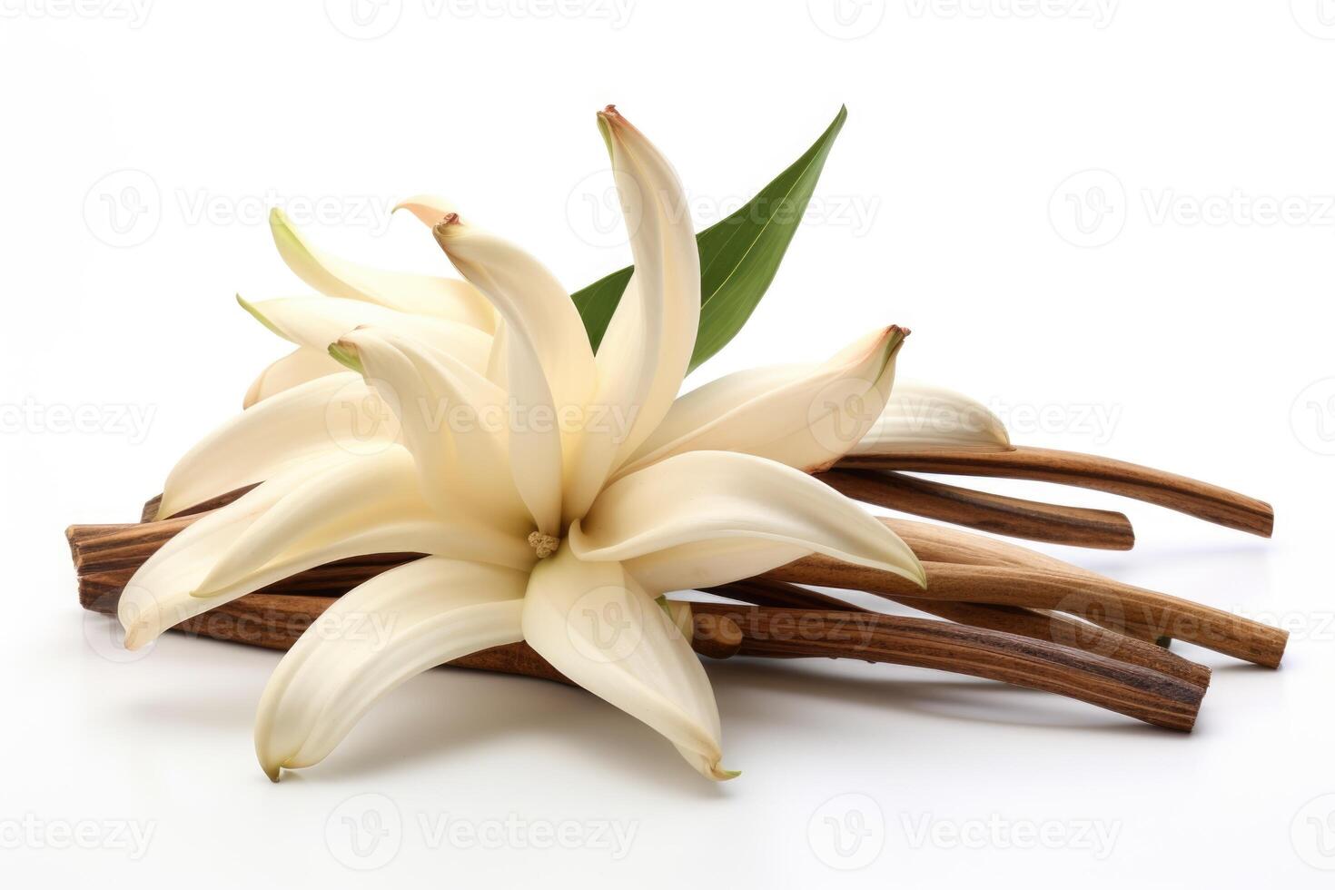 AI generated Vanilla vanilla plant and vanilla orchid flowers photo