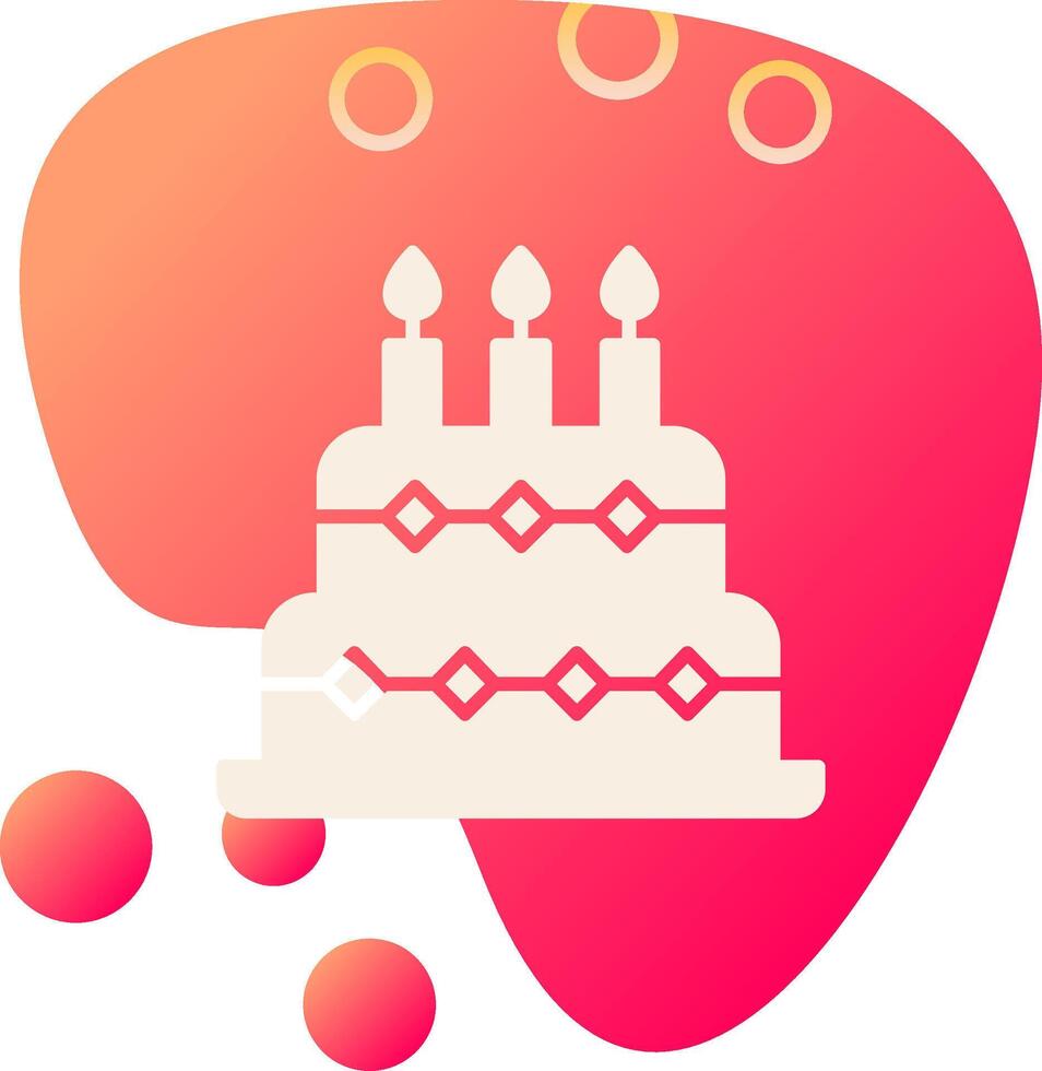 icono de vector de pastel de cumpleaños