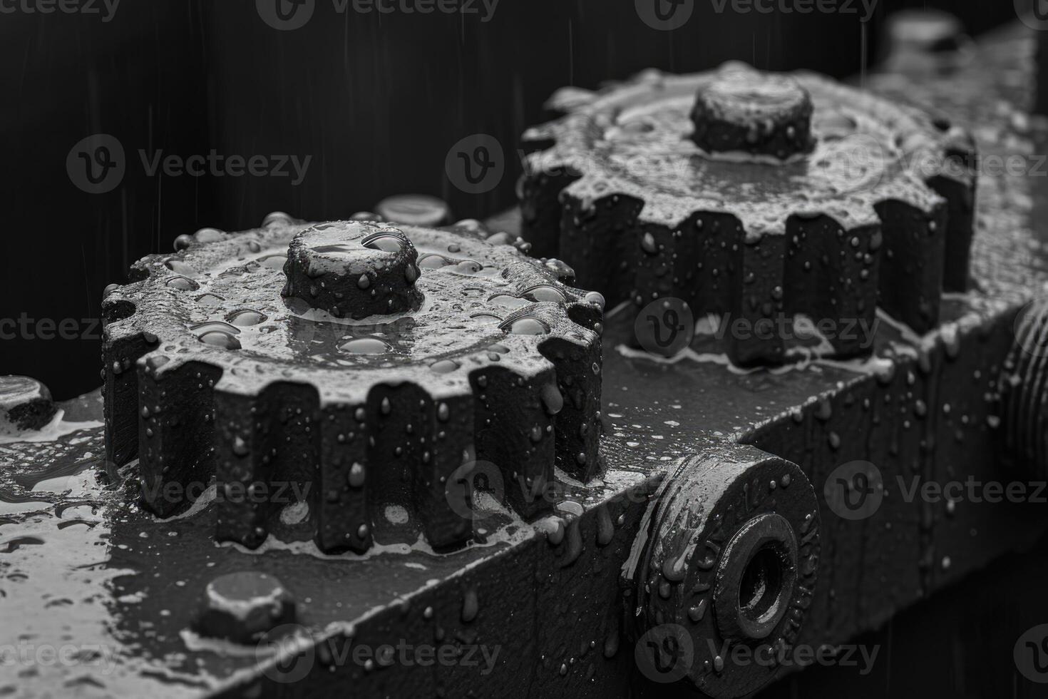 AI generated Details The gear is made of metal. Mechanical gears made of steel photo