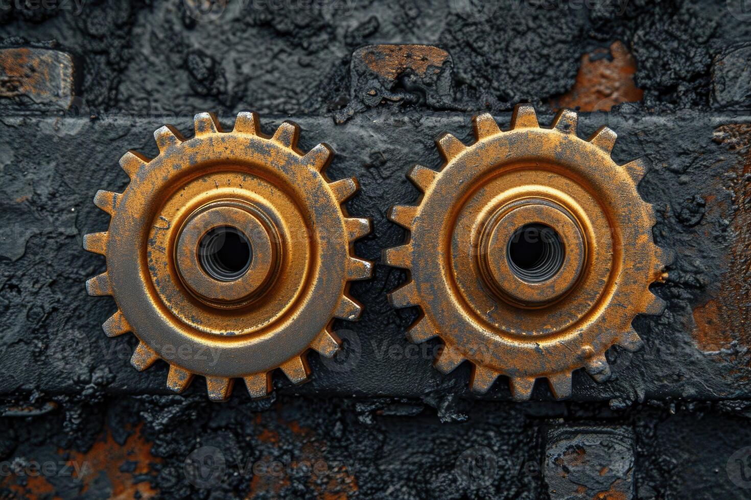 AI generated Details The gear is made of metal. Mechanical gears made of steel photo