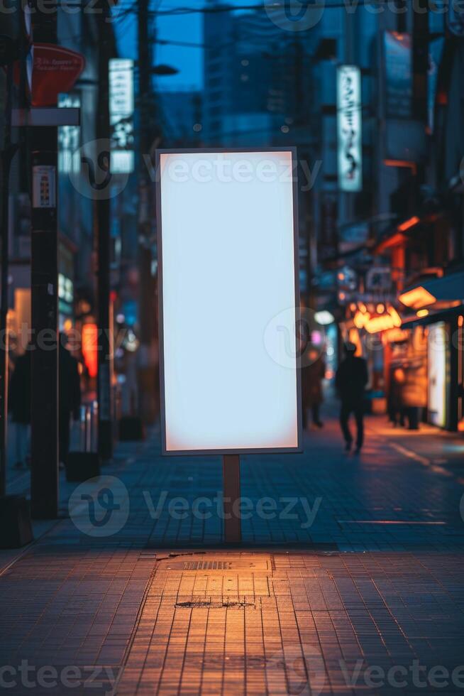AI generated An empty billboard on a city street, an empty billboard with a place to copy text or content, a place for your advertisement photo