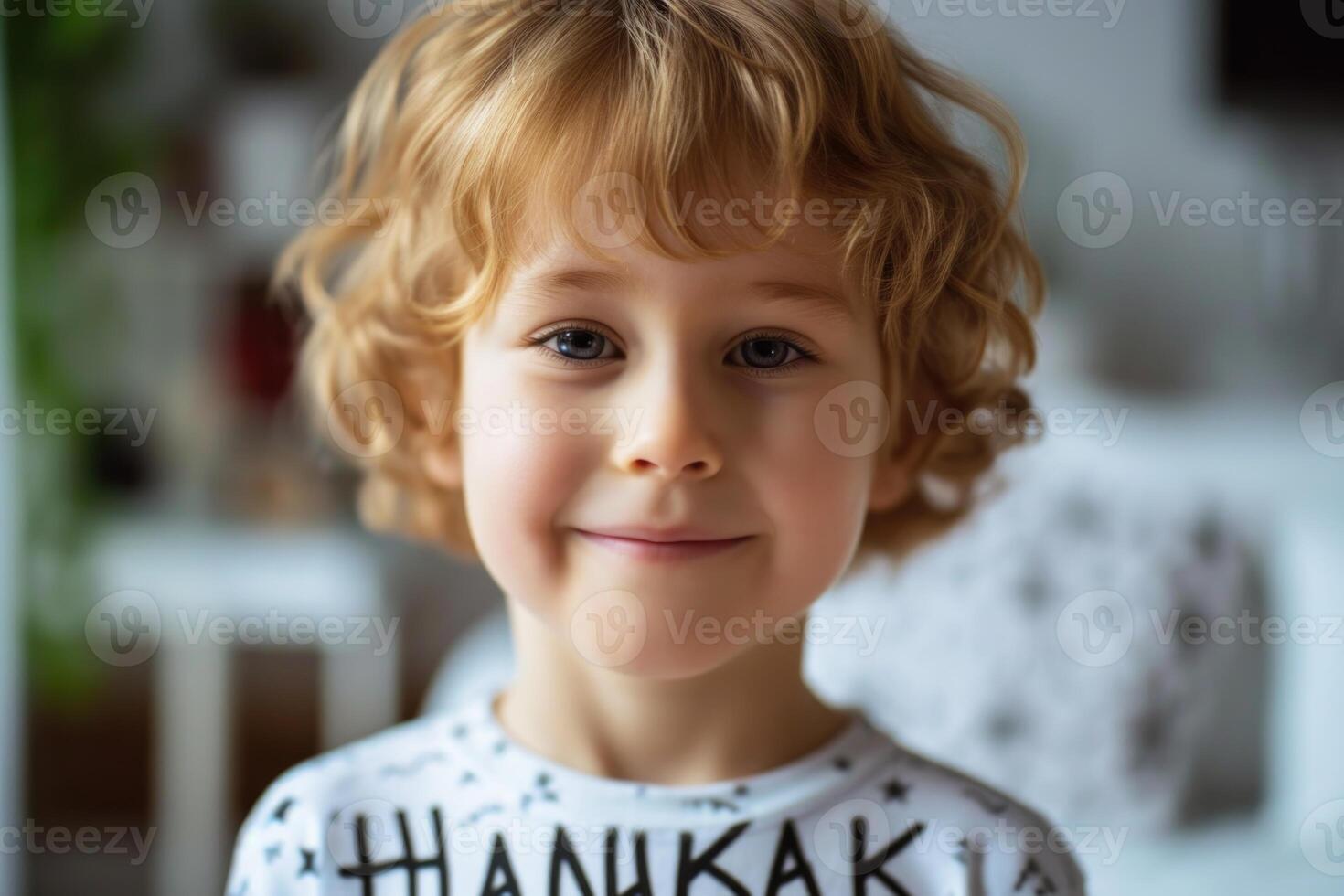 AI generated Cute little boy on a light colored background. Childhood photo
