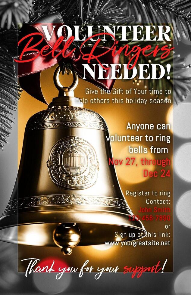 Volunteer Bell Ringers Needed Poster Template