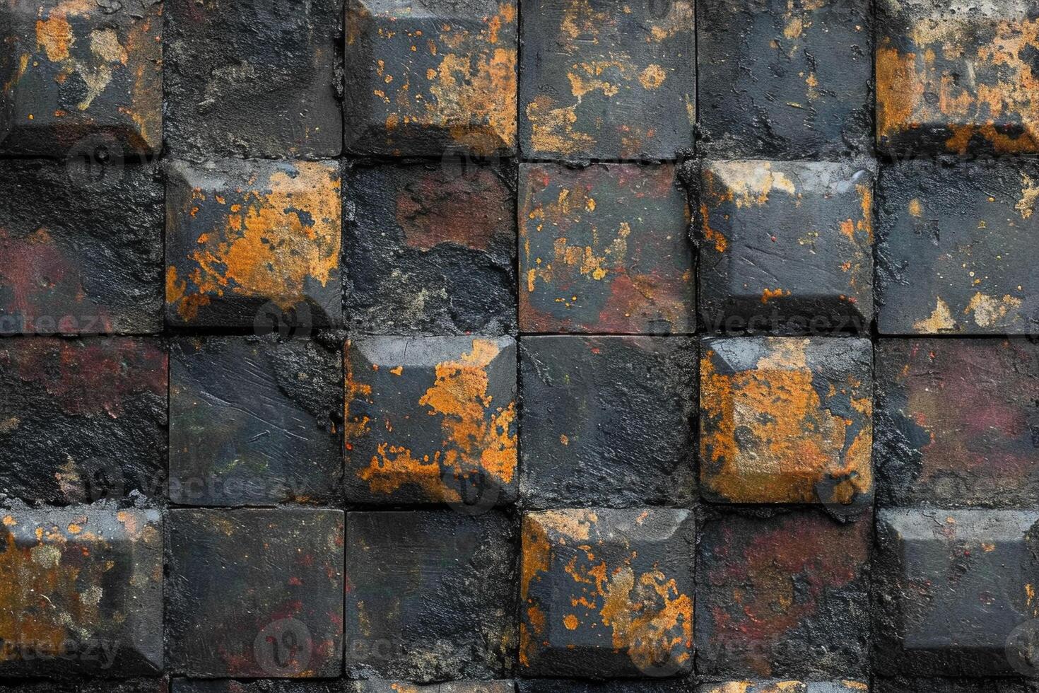 AI generated textured metal squares of bronze color with scuffs. Texture. Background photo