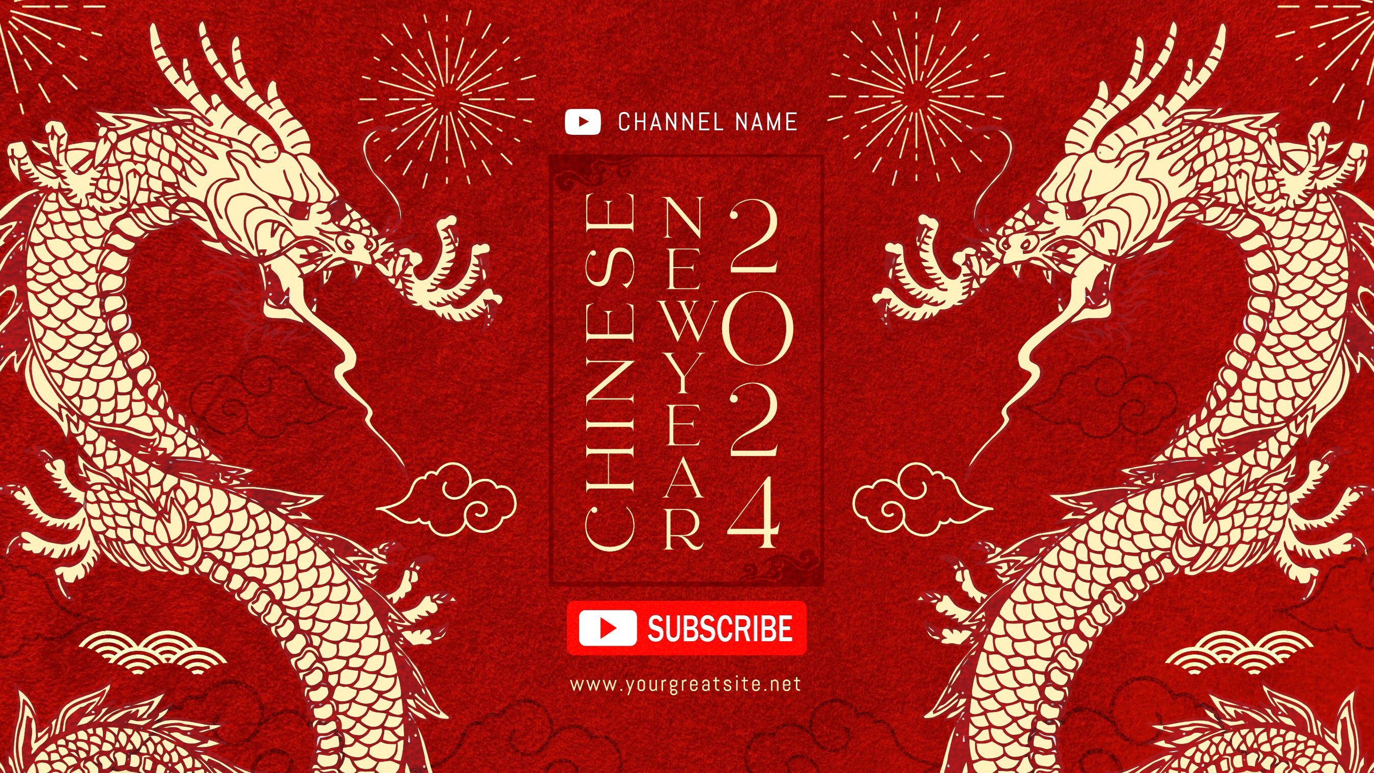 Chinese New Year 2024 Channel Banner for Youtube 37530731 Template