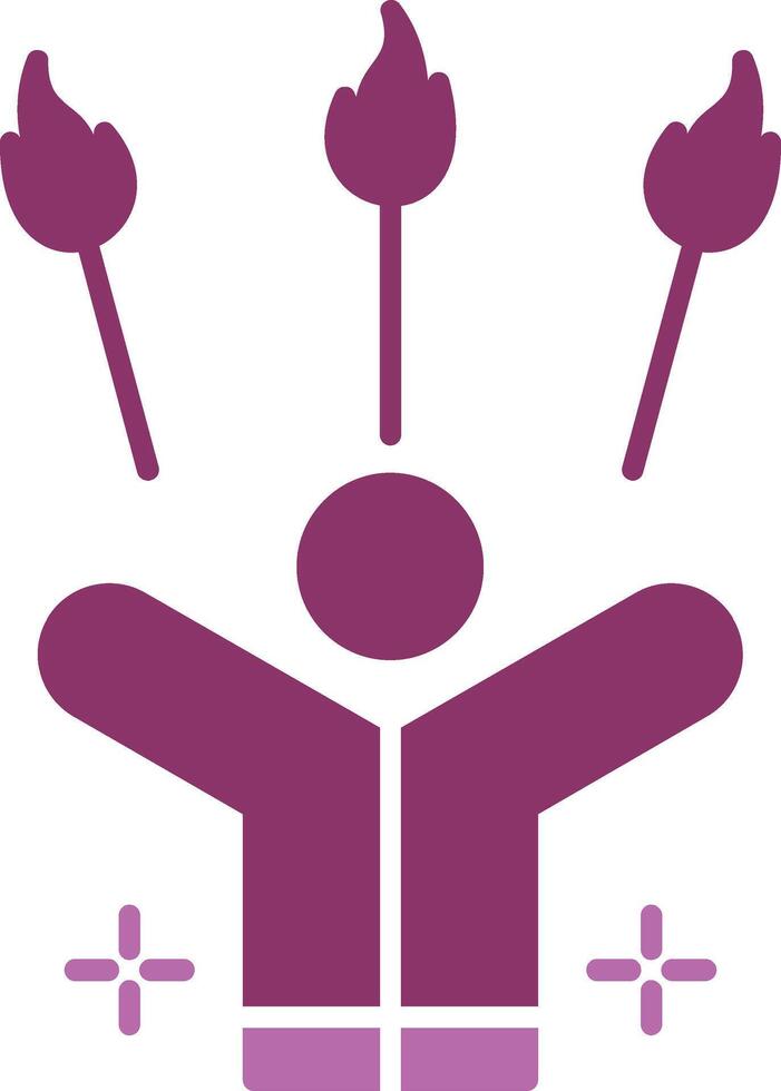 Juggling Fire Glyph Two Colour Icon vector