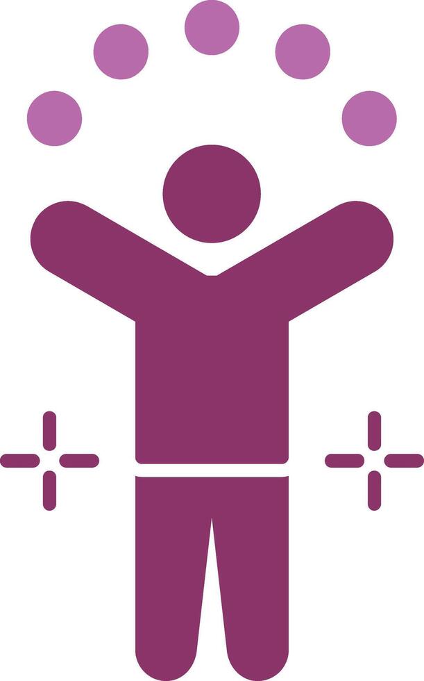 Juggling Ball Glyph Two Colour Icon vector