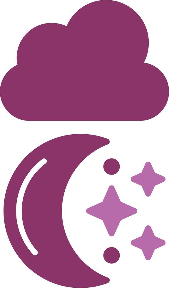 Moon Glyph Two Colour Icon vector