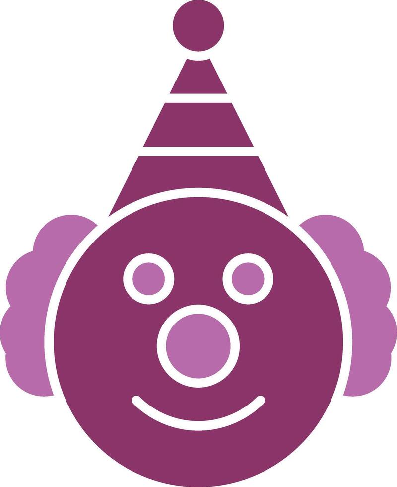 Clown Glyph Two Colour Icon vector