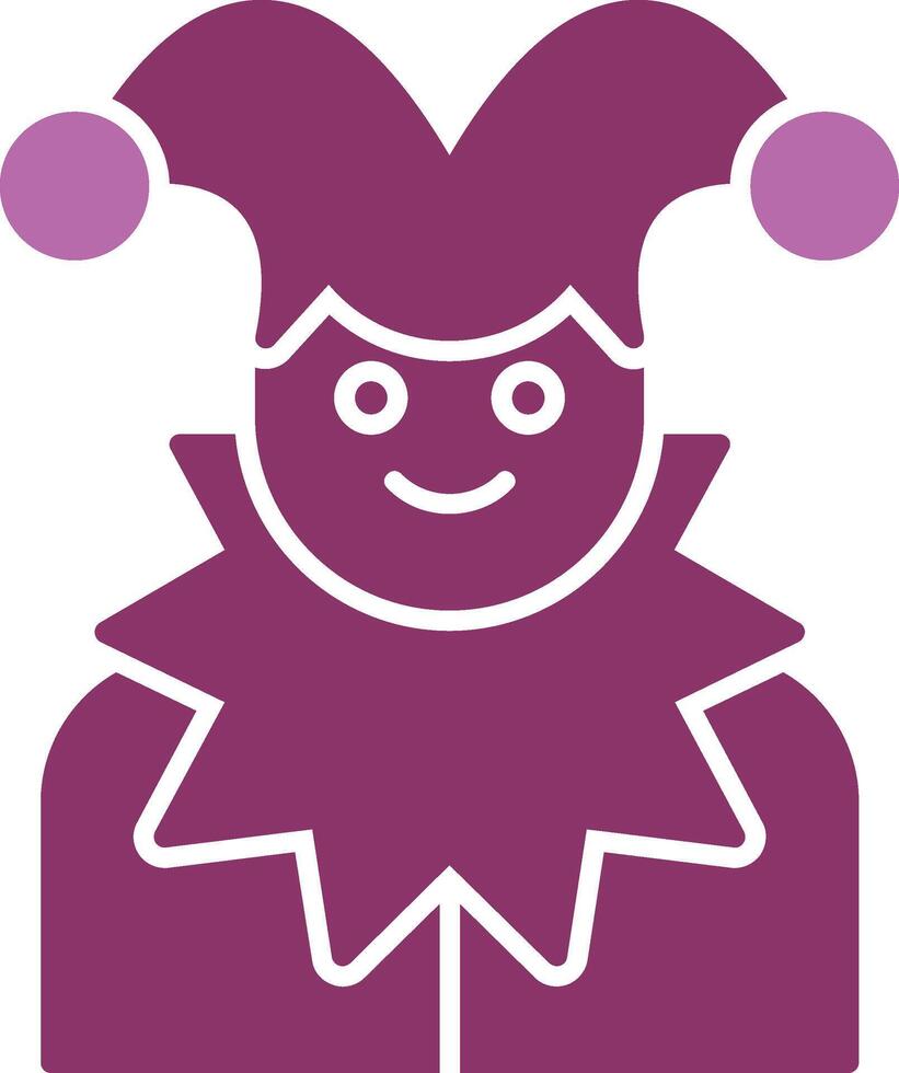 Jester Glyph Two Colour Icon vector