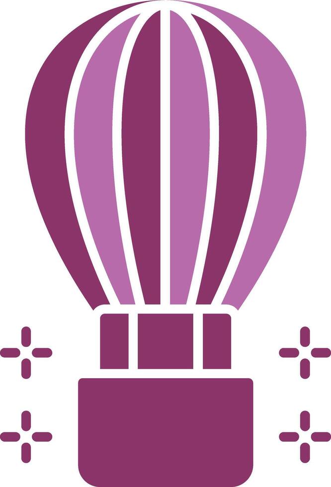 Hot Air Ballon Glyph Two Colour Icon vector