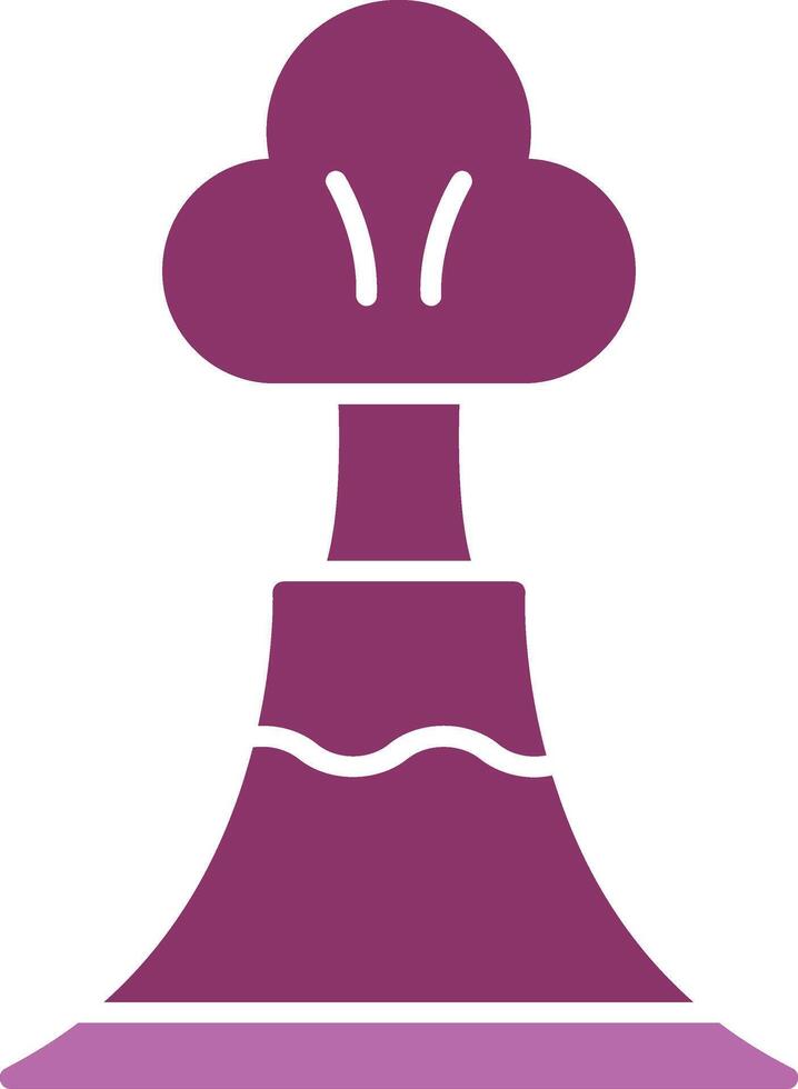 Volcano Glyph Two Colour Icon vector