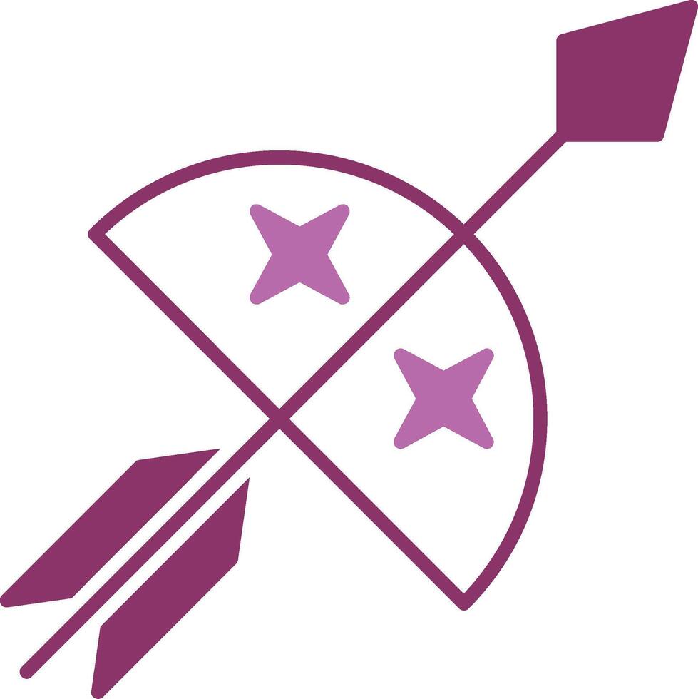 Bow And Arrow Glyph Two Colour Icon vector