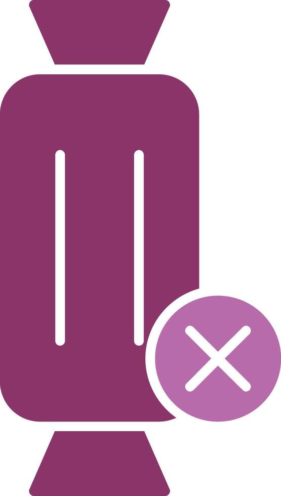 No Sweets Glyph Two Colour Icon vector