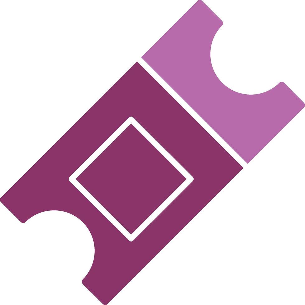Ticket Glyph Two Colour Icon vector